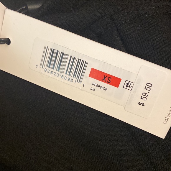 Calvin Klein Womens Black French Terry Drawstring Jogger Pants Size XS - Picture 3 of 4